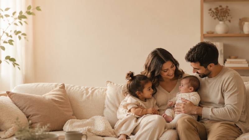 Warm family lifestyle moment