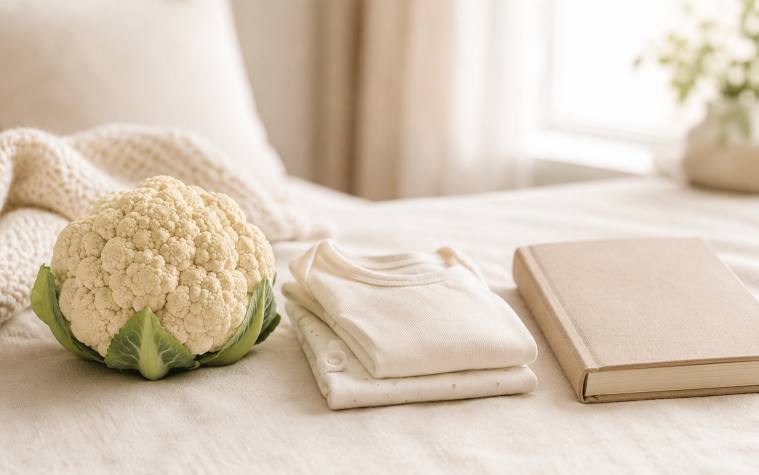 Your baby at 27 weeks, about the size of a cauliflower